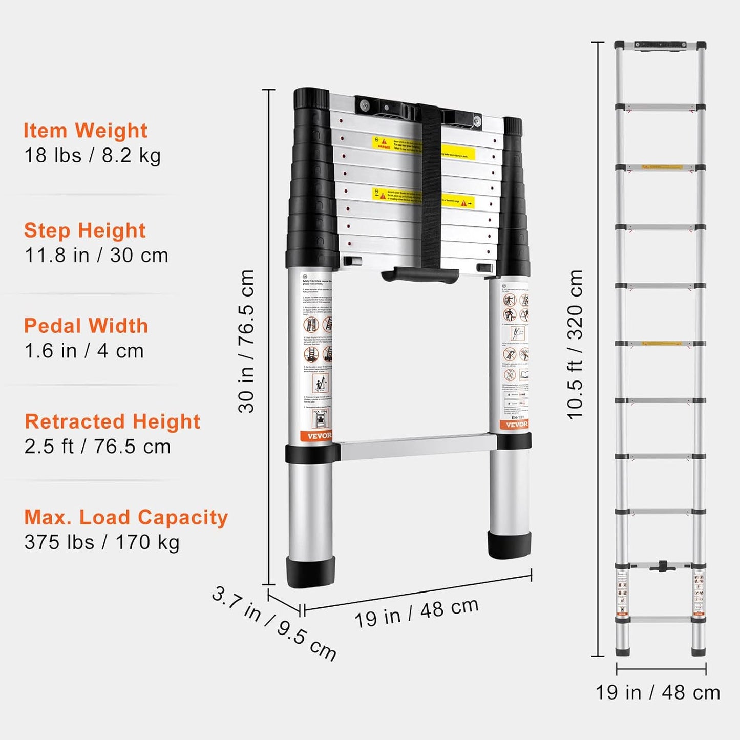 10.5' Telescoping Ladder